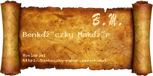 Benkóczky Makár névjegykártya